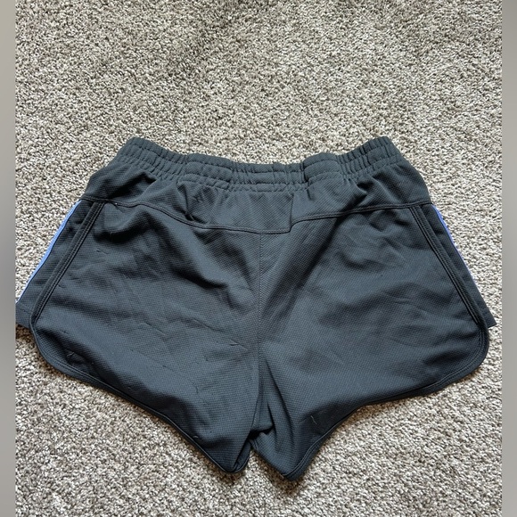 Adidas Black and Blue Athletic Shorts with Split Hem - Picture 5 of 7